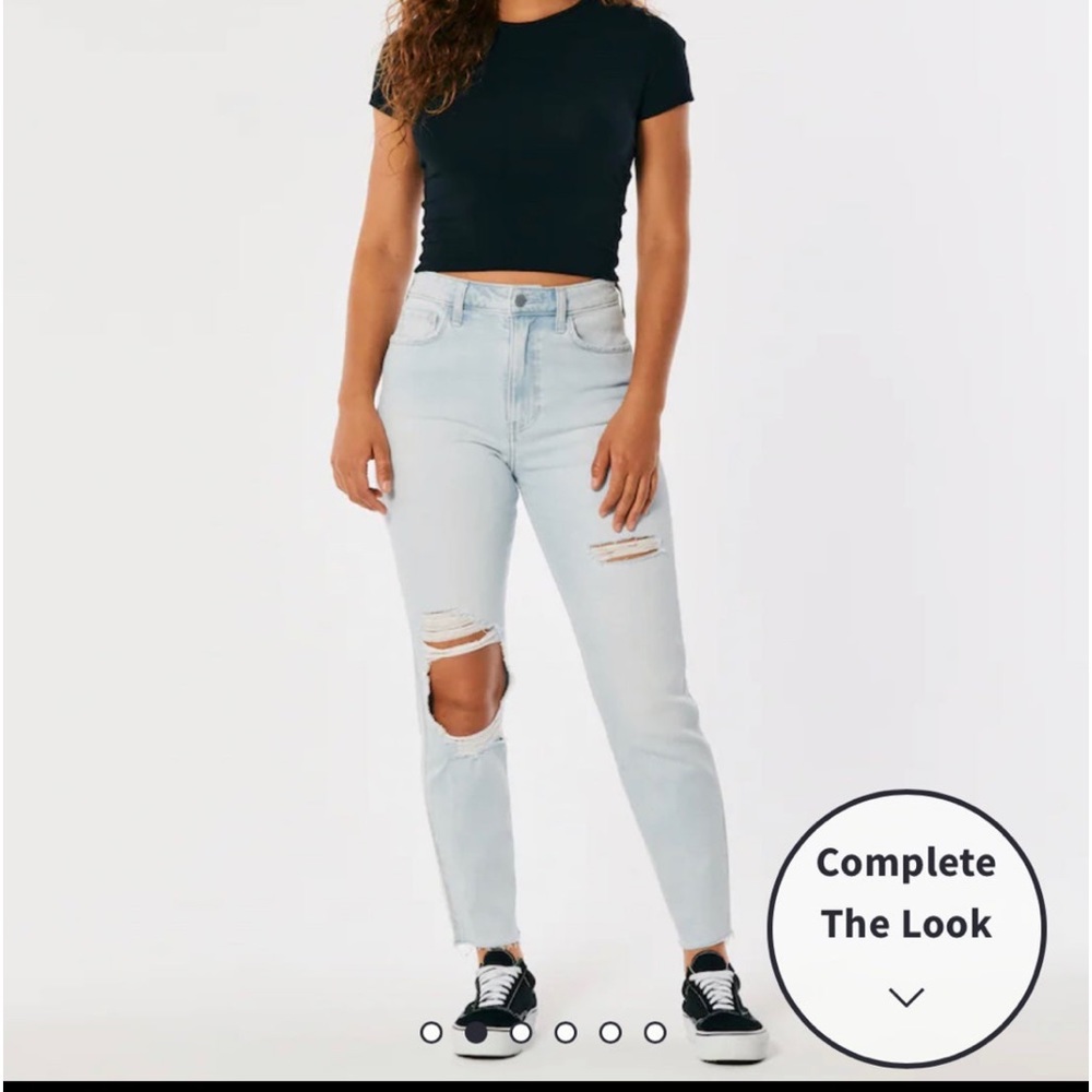 Hollister high rise ripped mom jeans